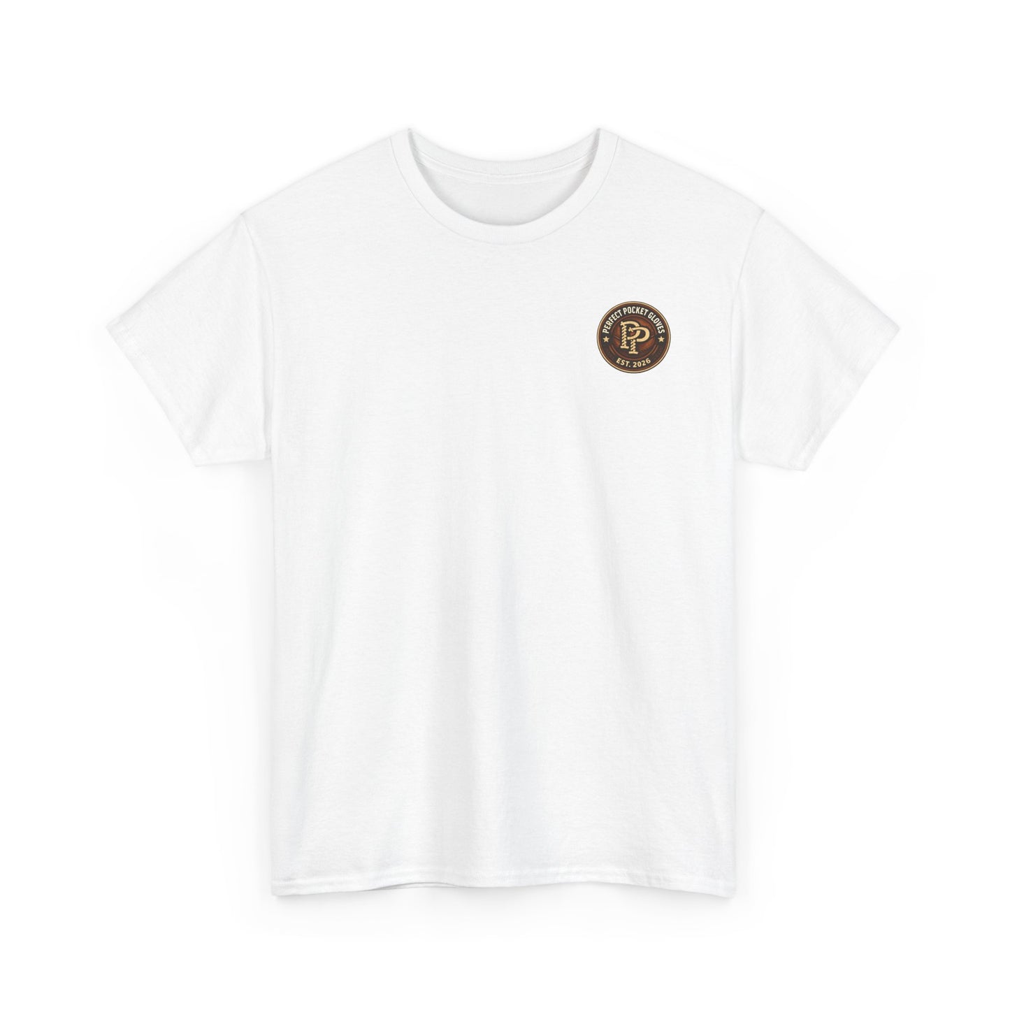 Pocket Patch Tee — Vintage Brown Crest Logo T-Shirt