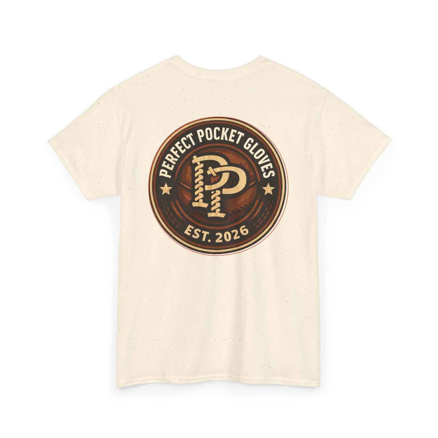 Pocket Patch Tee — Vintage Brown Crest Logo T-Shirt