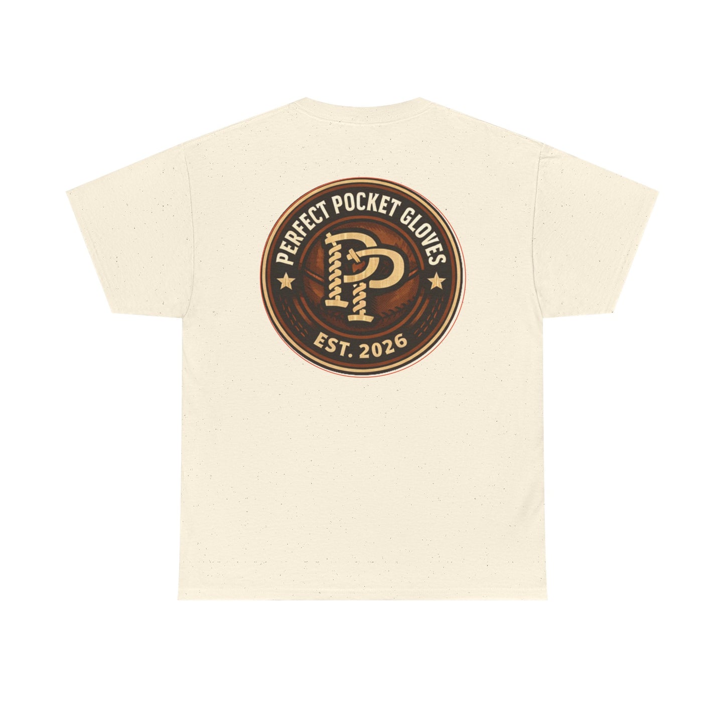 Pocket Patch Tee — Vintage Brown Crest Logo T-Shirt