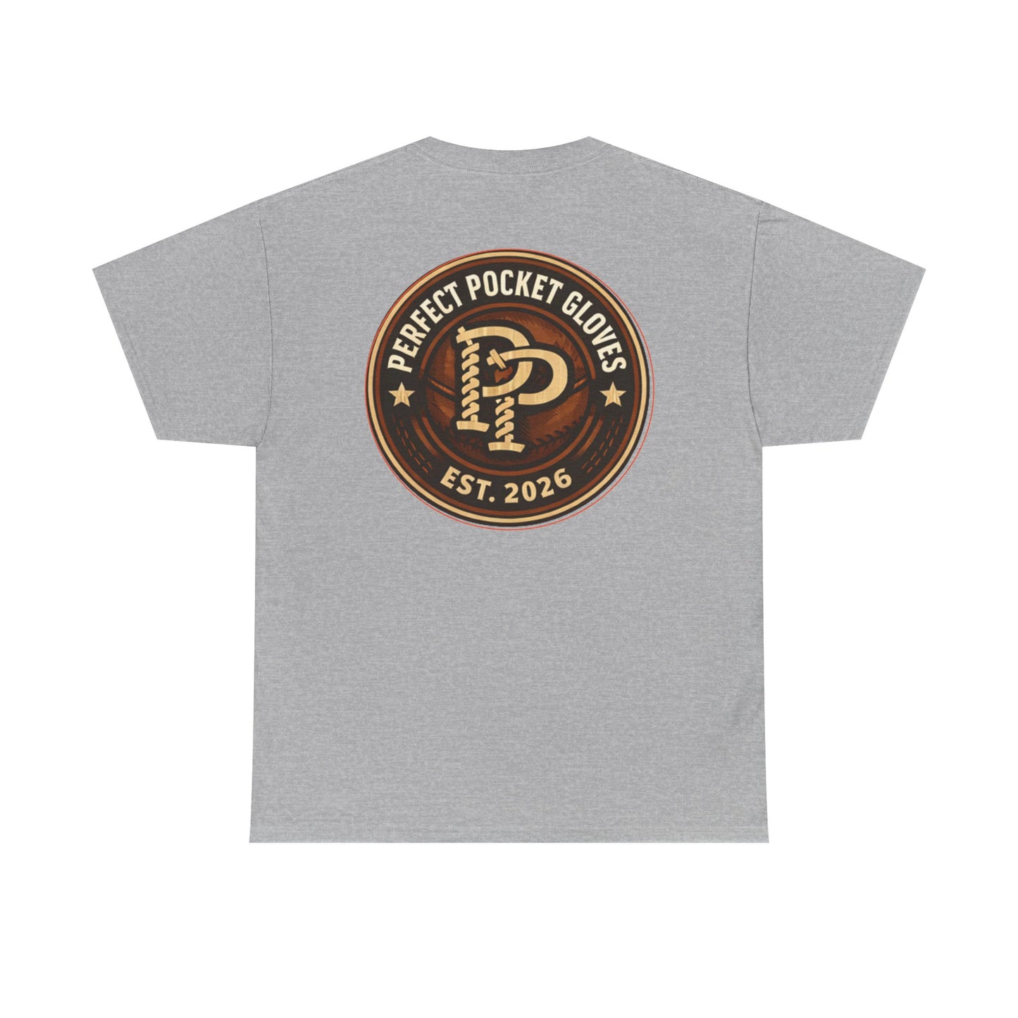 Pocket Patch Tee — Vintage Brown Crest Logo T-Shirt