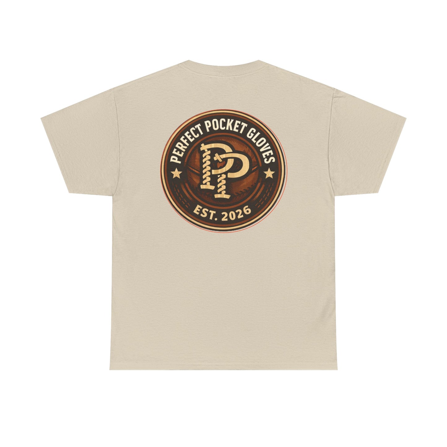 Pocket Patch Tee — Vintage Brown Crest Logo T-Shirt