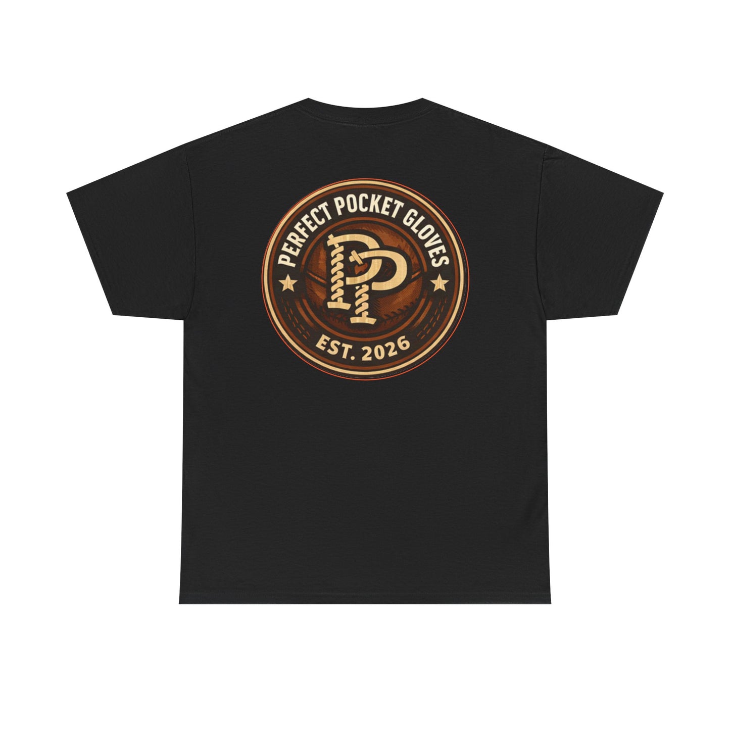 Pocket Patch Tee — Vintage Brown Crest Logo T-Shirt