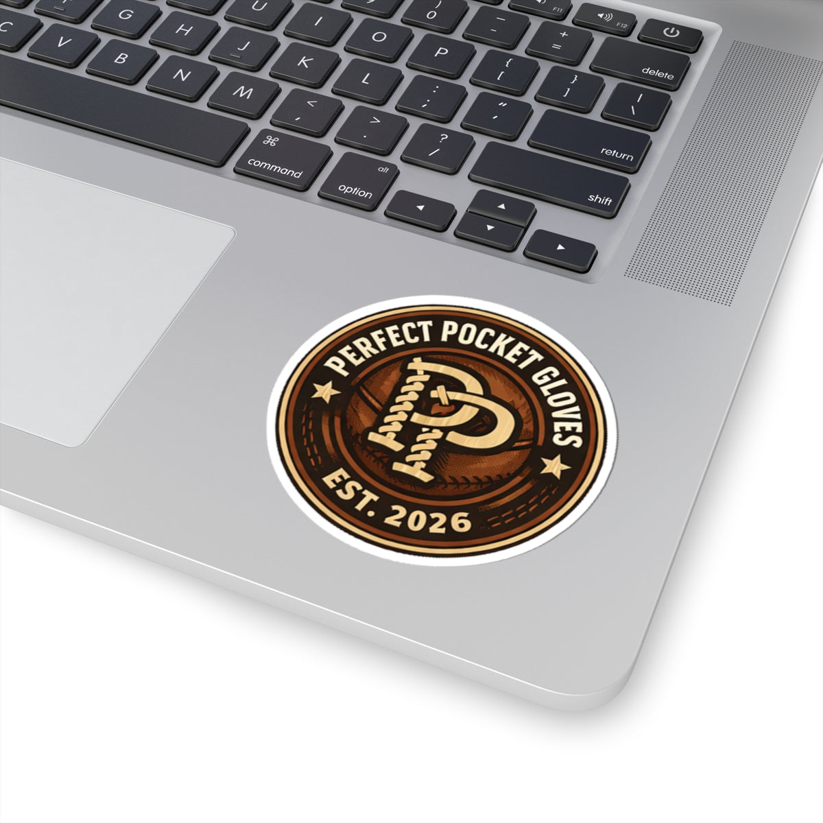Perfect Pocket Gloves Round Vinyl Sticker — 'Perfect Pocket Gloves Est. 2026' Logo Kiss-Cut