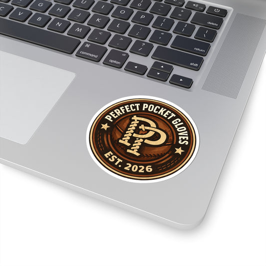 Perfect Pocket Gloves Round Vinyl Sticker — 'Perfect Pocket Gloves Est. 2026' Logo Kiss-Cut